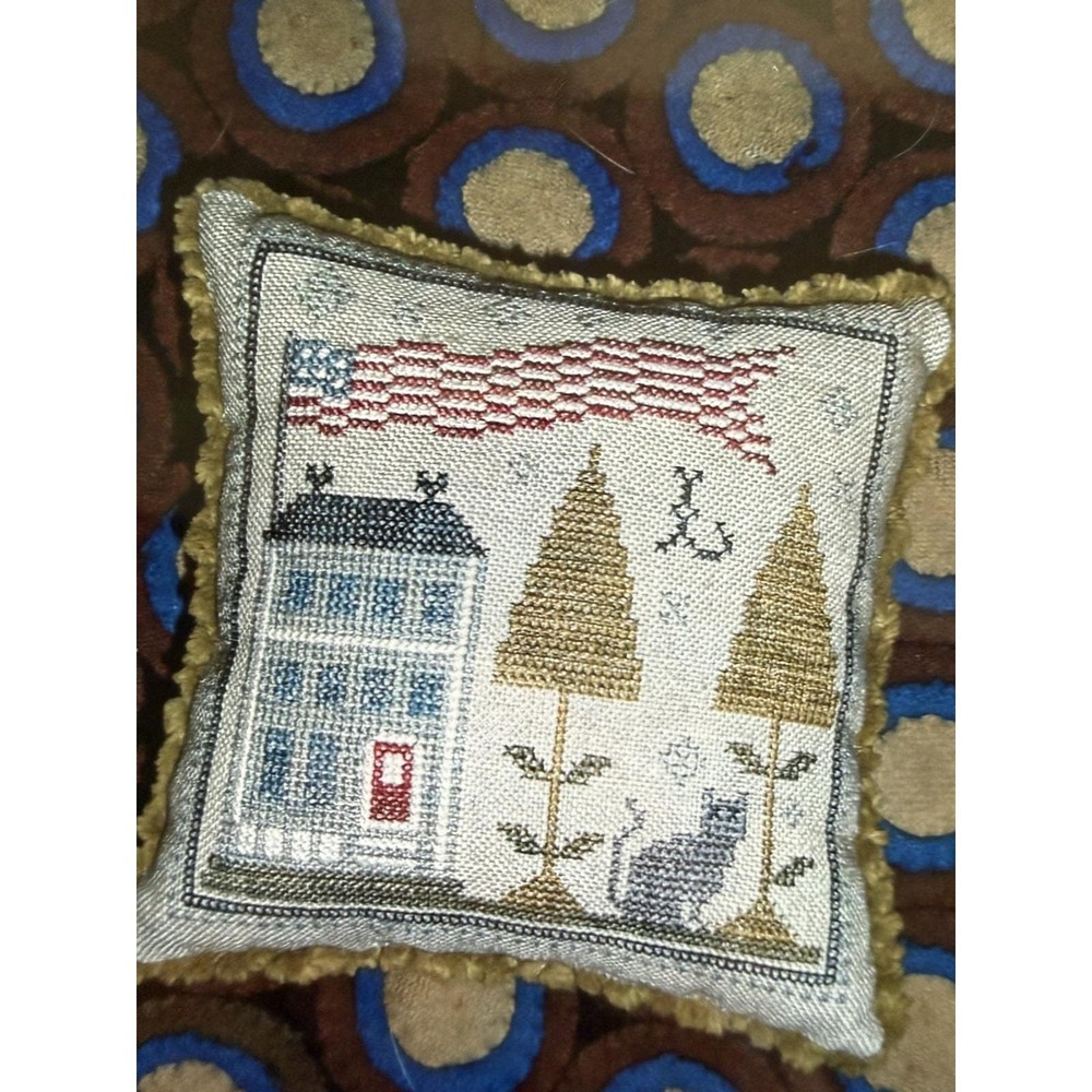 Chessie & Me FLAG DAY PINCUSHION Cross Stitch Pattern